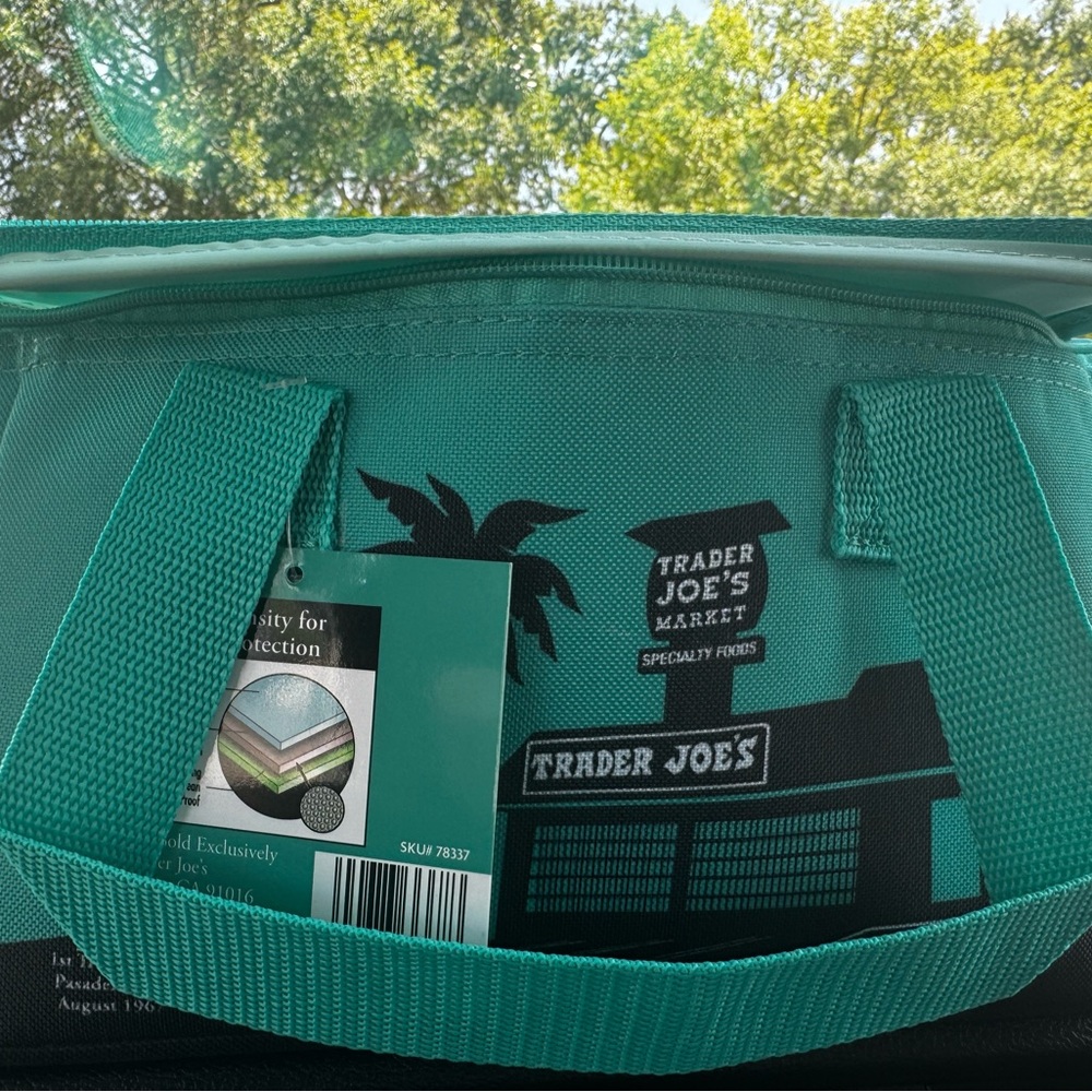 Trader Joe’s insulated lunch bag turquoise/teal. NEW